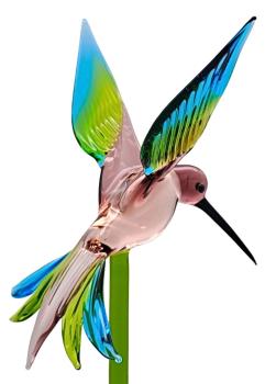 Preview: Pflanzenstecker mit Kolibri (lila-grün-blau)